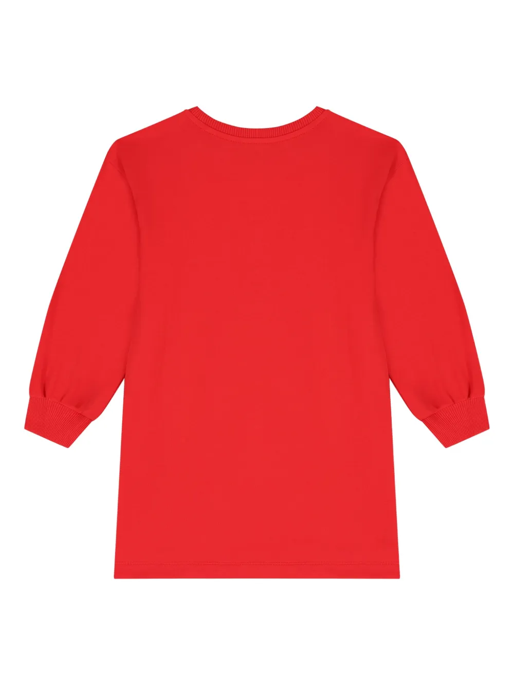 Moschino Kids Katoenen jurk met hartprint Rood