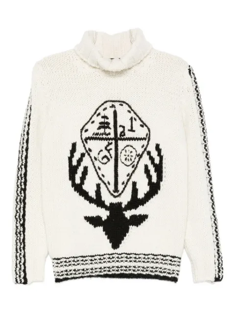 Gianfranco Ferré Pre-Owned 1990s deer-pattern turtleneck sweater