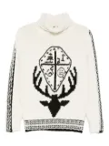 Gianfranco Ferré Pre-Owned 1990s deer-pattern turtleneck sweater - White