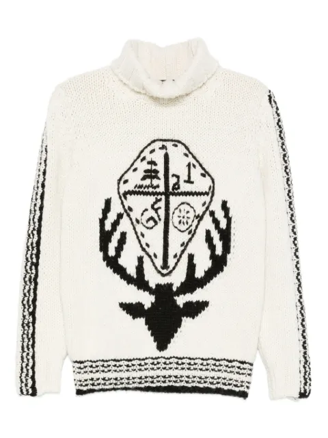 Gianfranco Ferré Pre-Owned 1990s deer-pattern turtleneck sweater