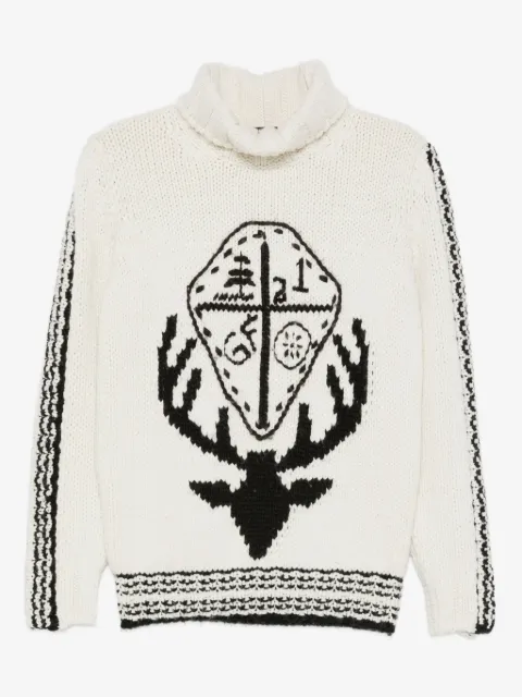 Gianfranco Ferré Pre-Owned 1990s deer-pattern turtleneck sweater