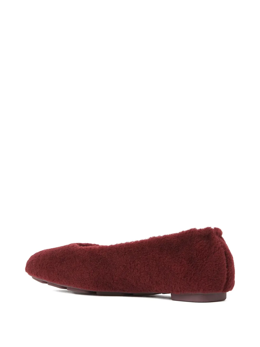 Stuart Weitzman Pirouette Super Chill Shearling Flat In Red