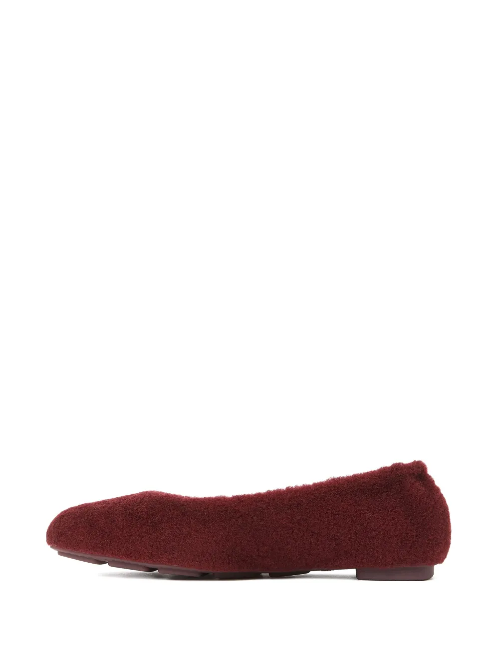 Stuart Weitzman Pirouette Super Chill Shearling Flat In Red