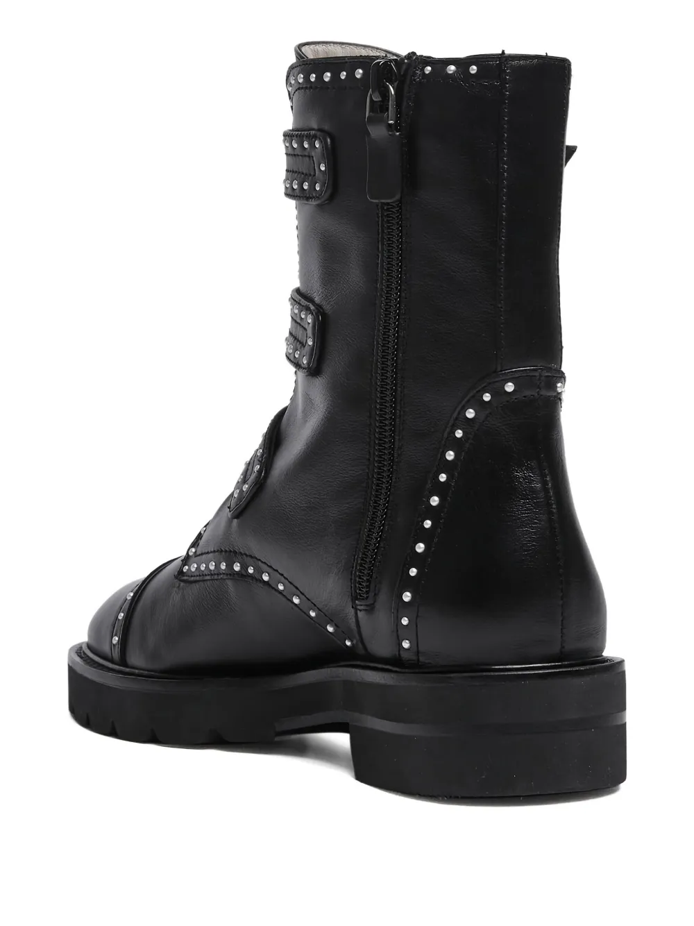 Stuart Weitzman Jesse Lift Studded Ankle Boots In Animal Print