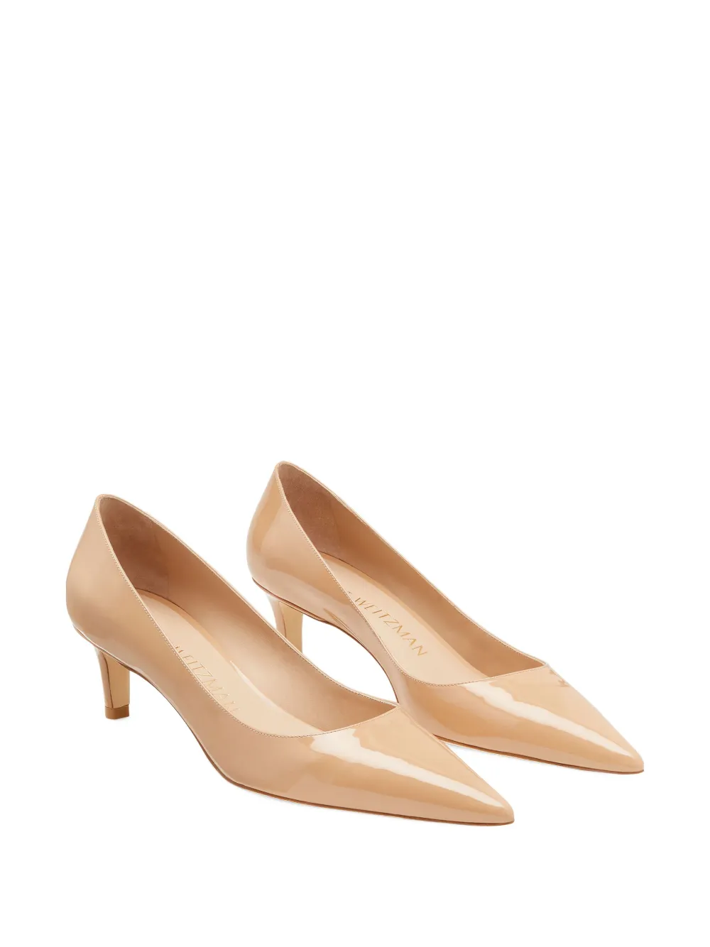 Stuart Weitzman 50mm Stuart Pointed Heeled Pumps In Nude