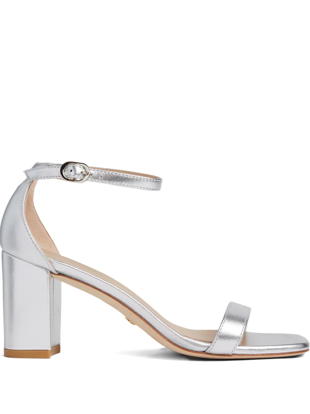 Stuart Weitzman Woman Sandals Light Pink Size 6.5 Leather In Silver