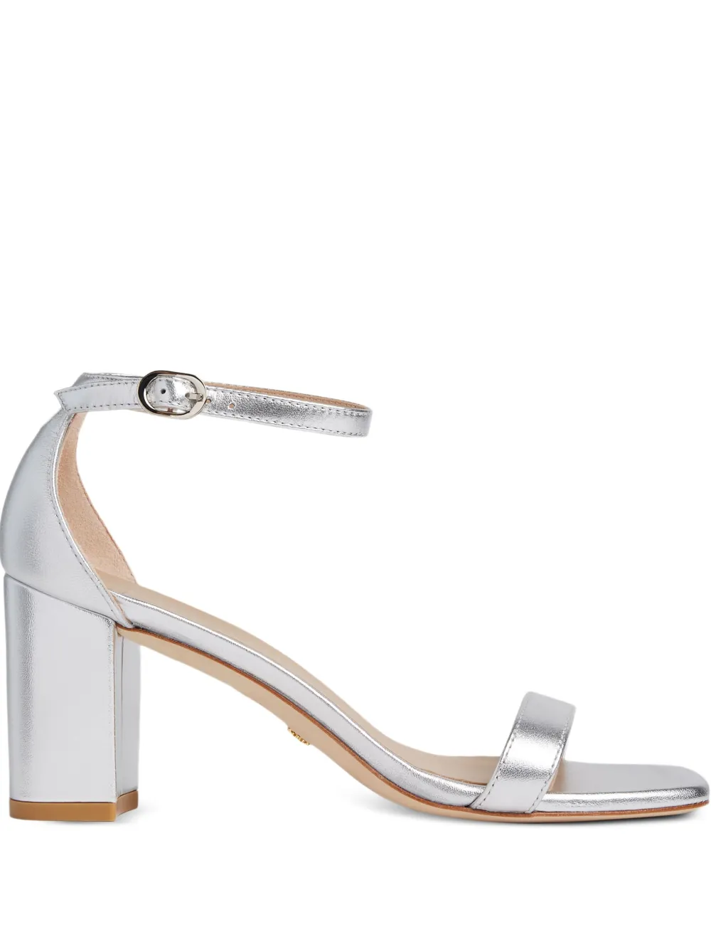 Stuart Weitzman 75 mm Azia metallic sandalen Zilver