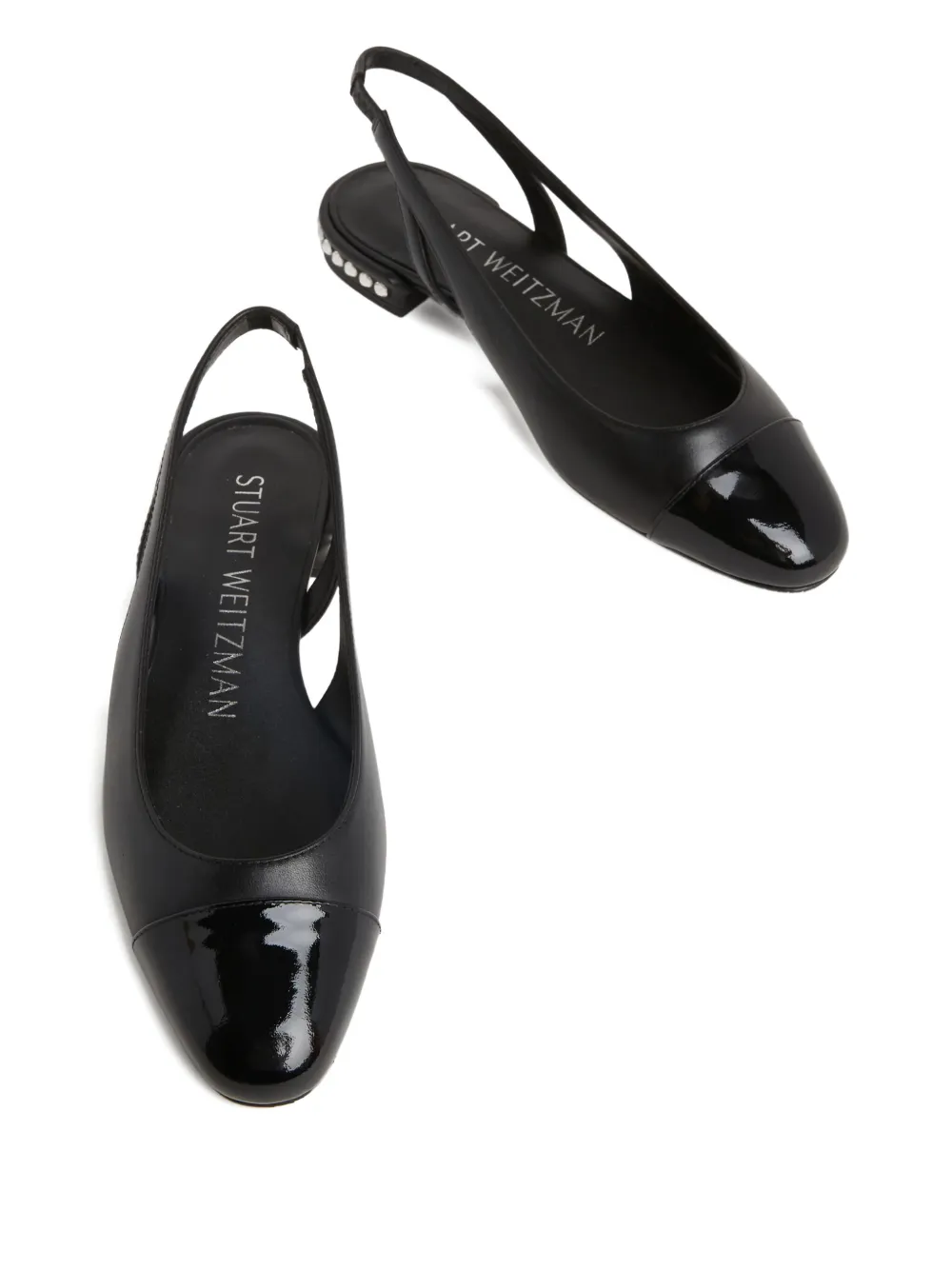 Stuart Weitzman Crystal Slingback In Black