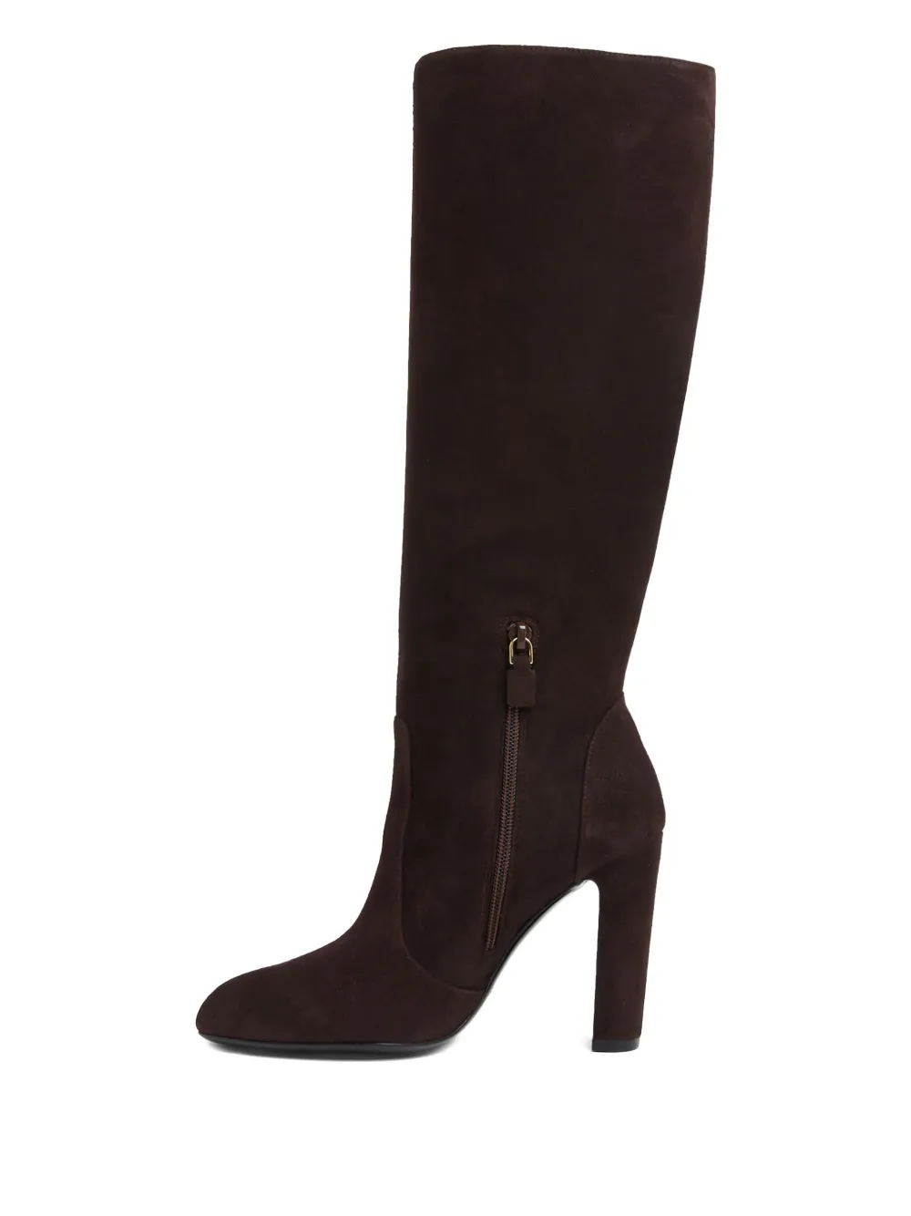 Stuart Weitzman 100mm Vida Block Heel Knee-high Boots In Brown