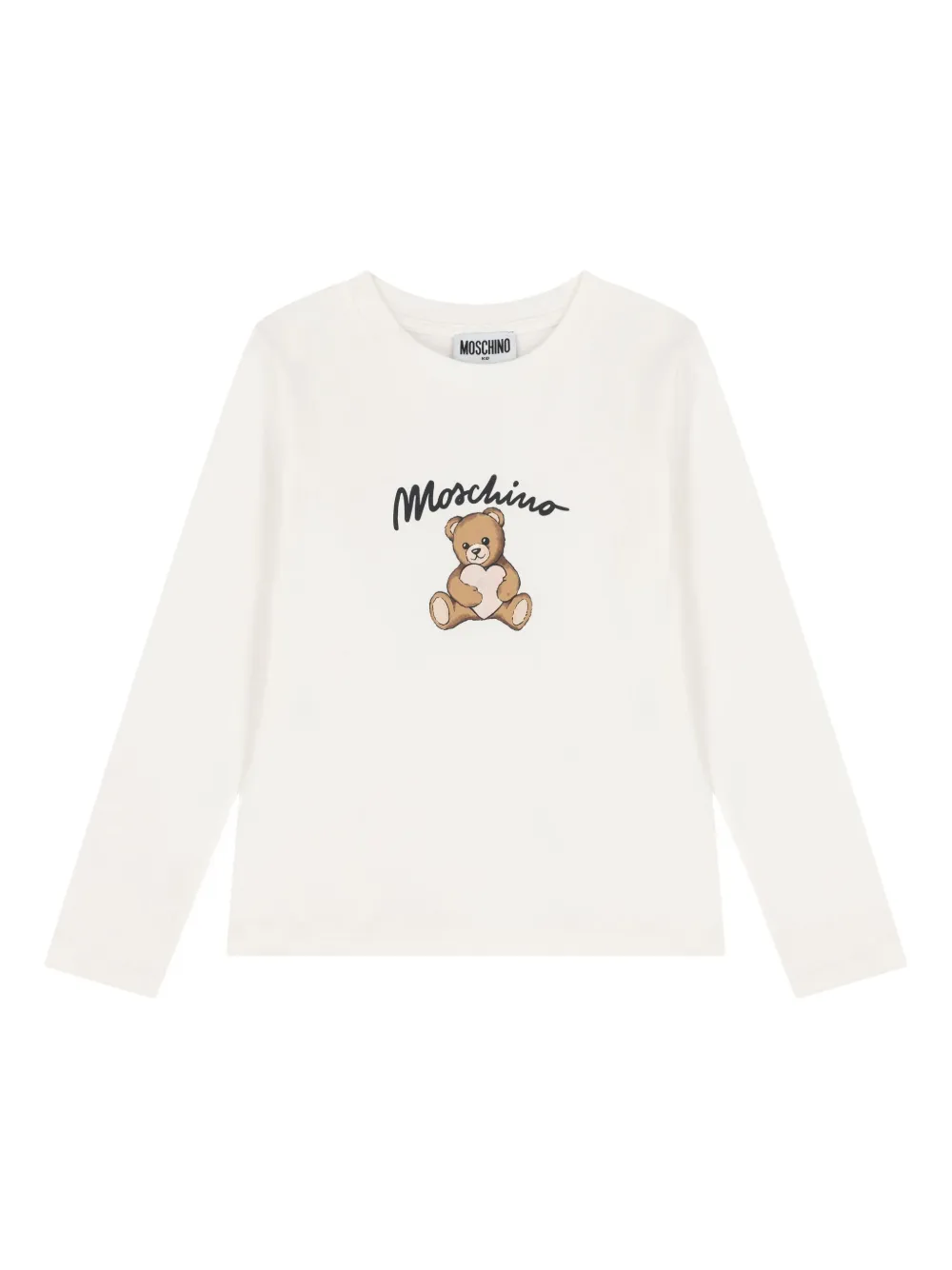 Moschino Kids' Logo Long-sleeve T-shirt In White