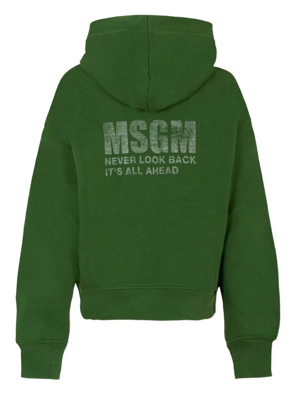 Msgm Logo-print Hoodie In Green