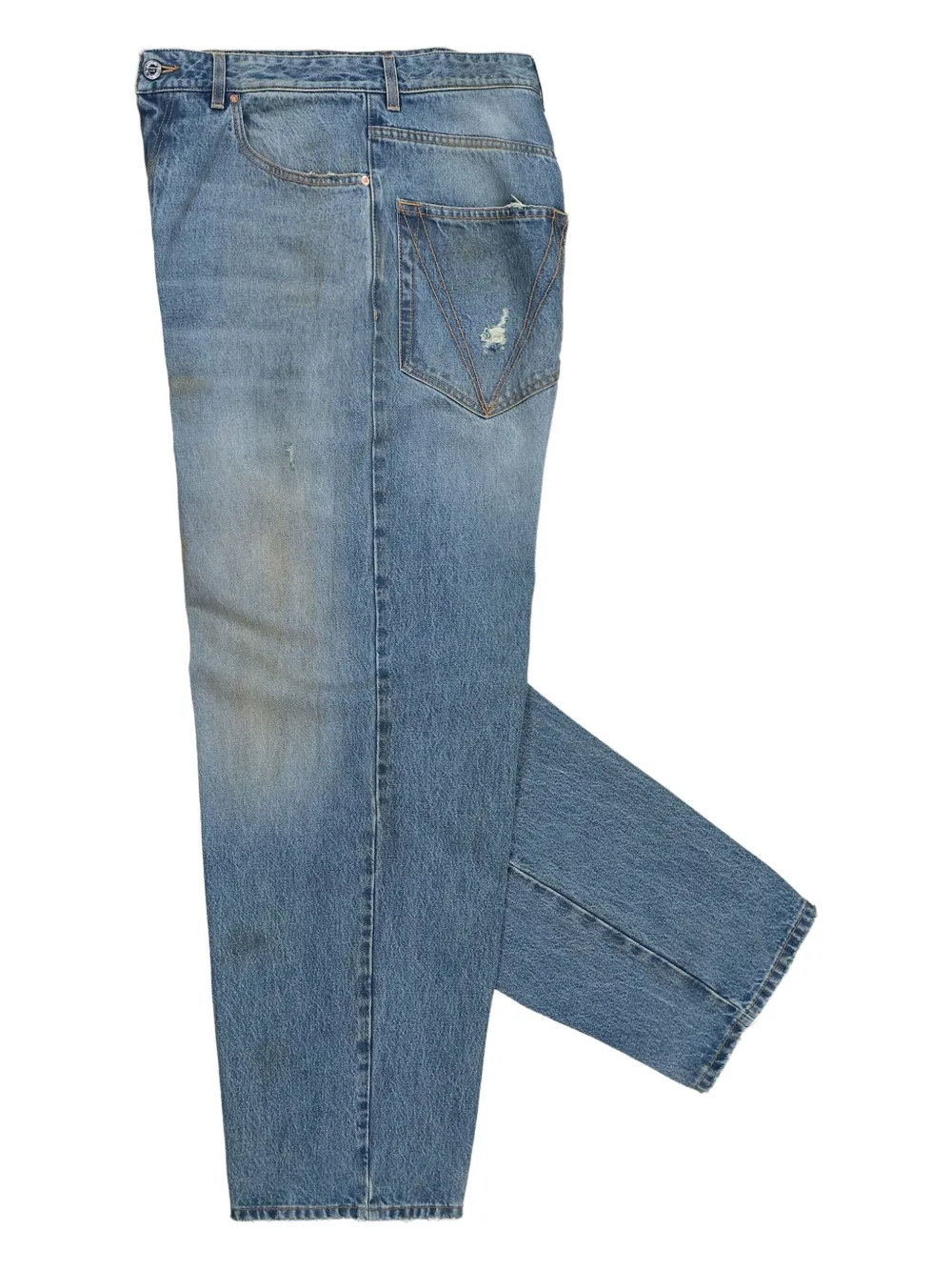VETEMENTS Gerafelde baggy jeans Blauw