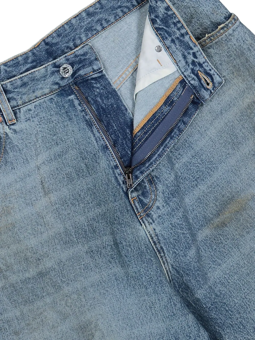 VETEMENTS Gerafelde baggy jeans Blauw