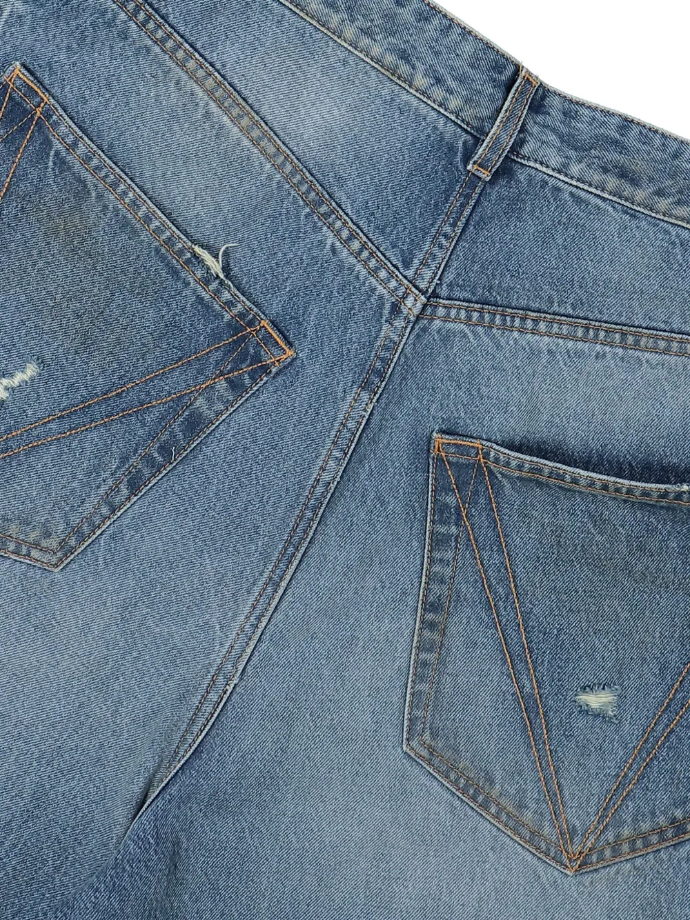 VETEMENTS Gerafelde baggy jeans Blauw