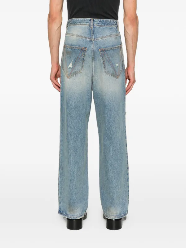 パンツ vetements 23ss wide distressed denim VETEMENTS Distressed Baggy Jeans | Blue | FARFETCH