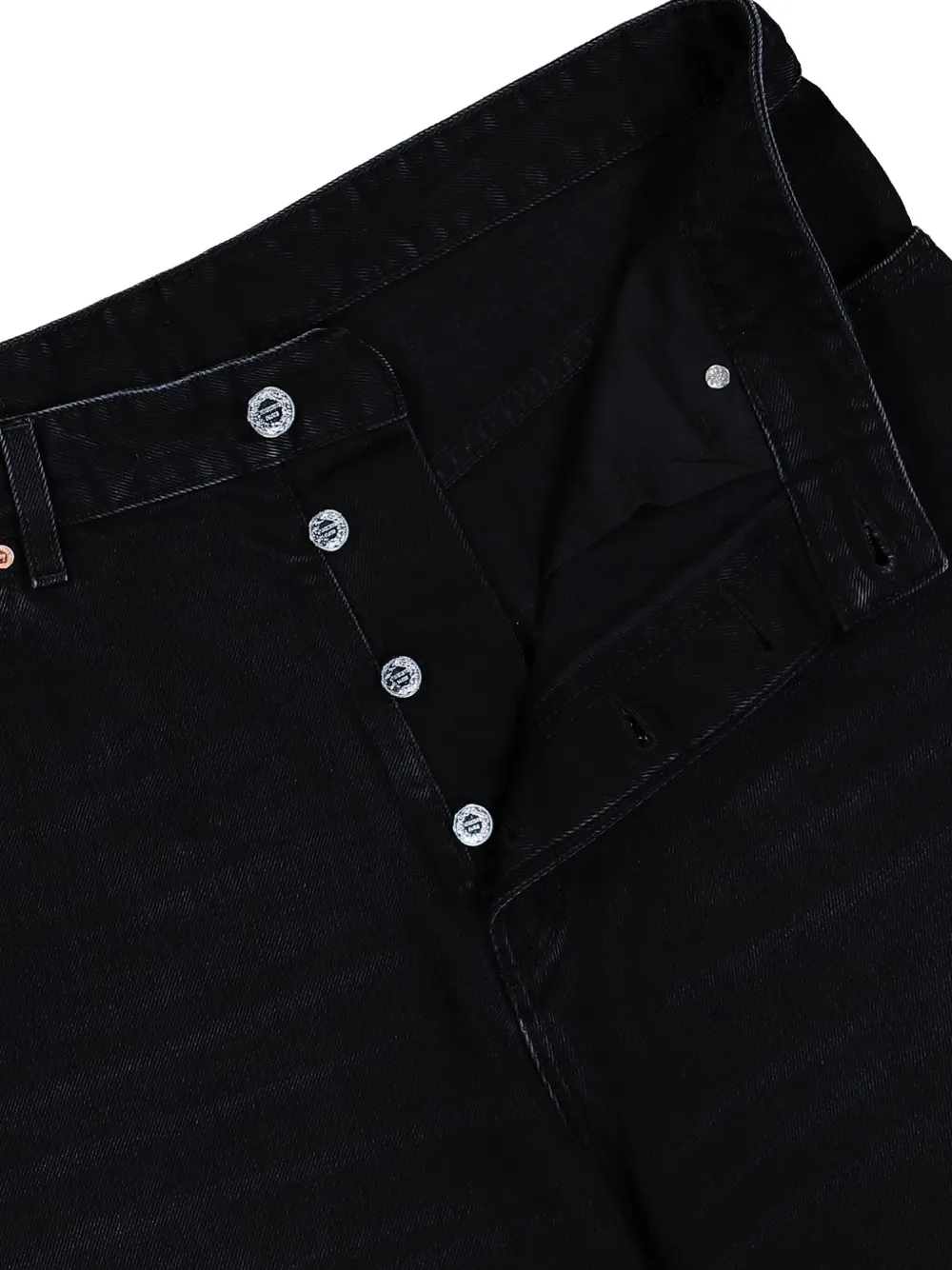 VETEMENTS Anarchy cropped jeans met geverfd effect Zwart