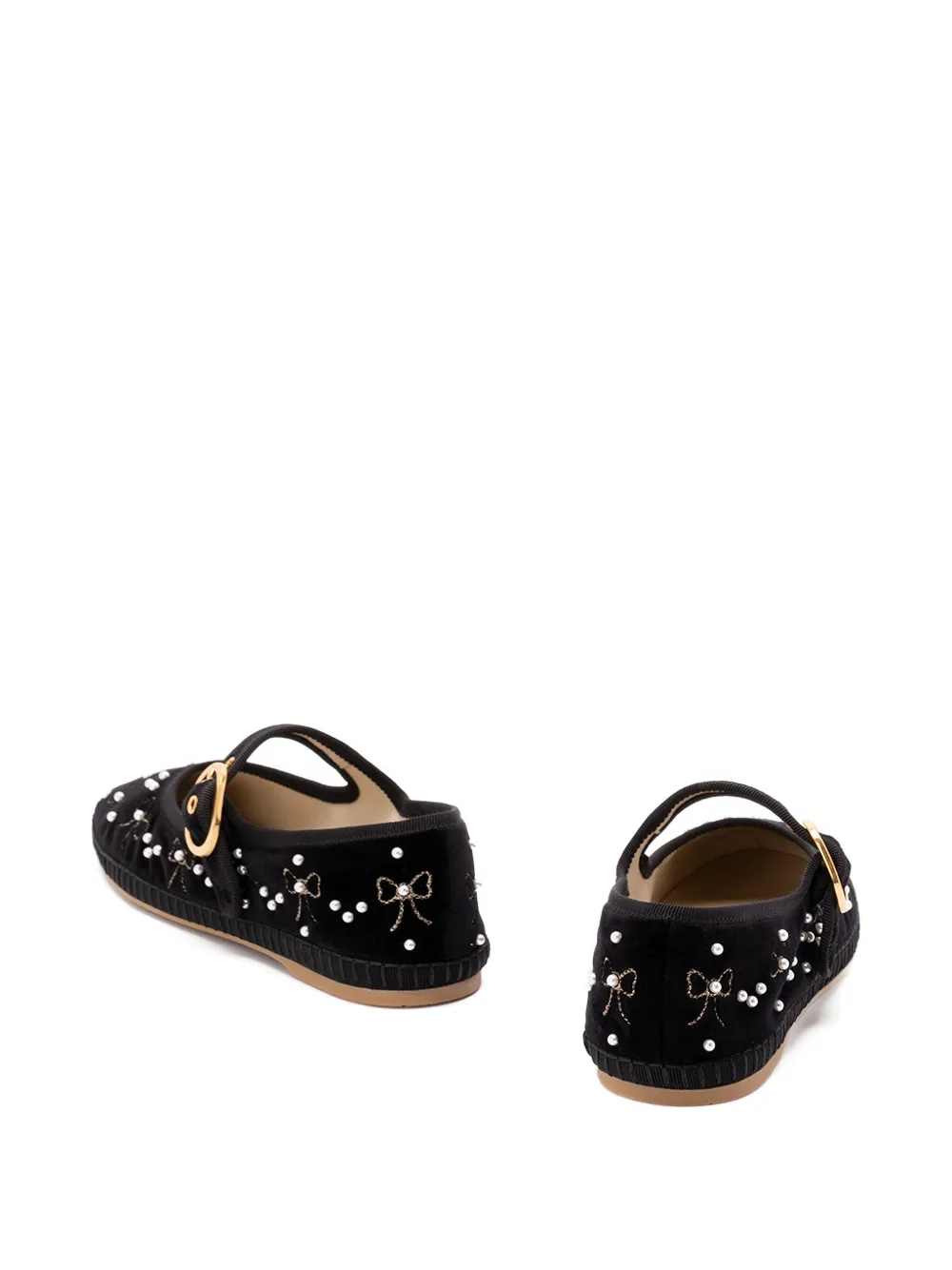 Valentino Garavani VLogo bow-embellished ballet flats Black