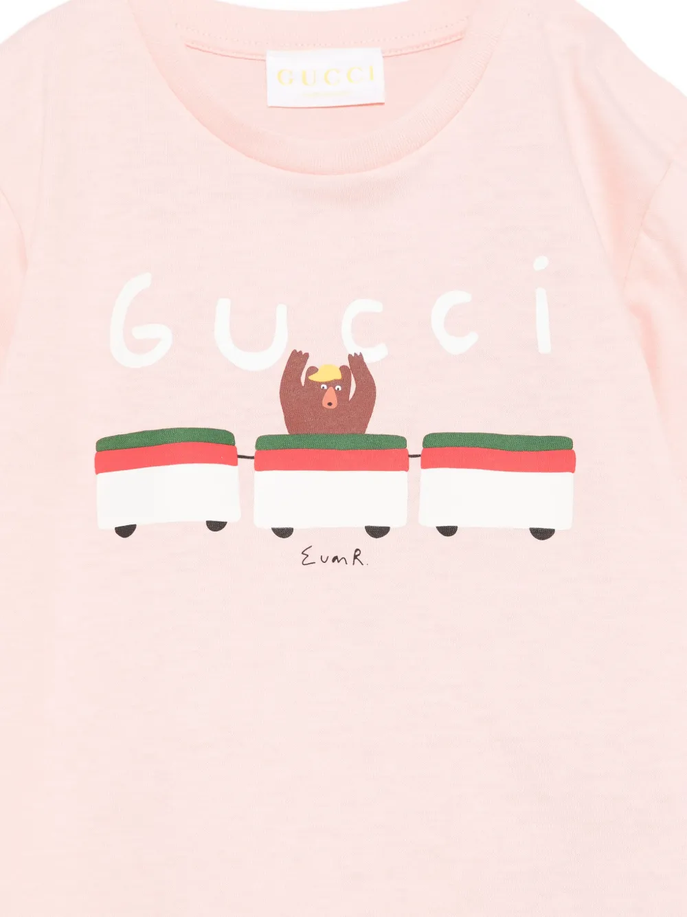 Gucci Kids x Euan Roberts T-shirt met grafische print Roze