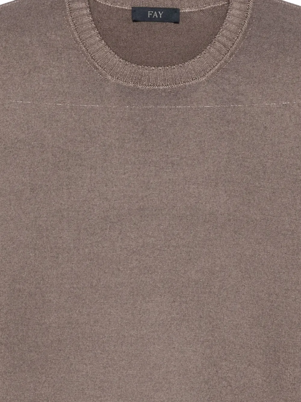 Fay crew-neck wool sweater Beige