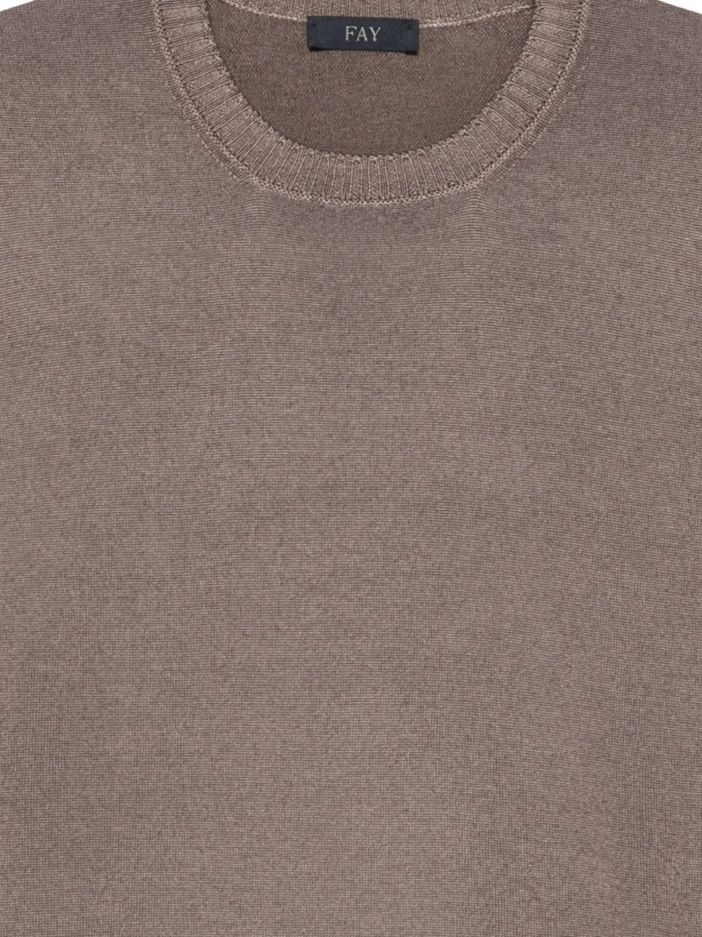  Fay Crew-neck Wool Sweater - Neutrals 
