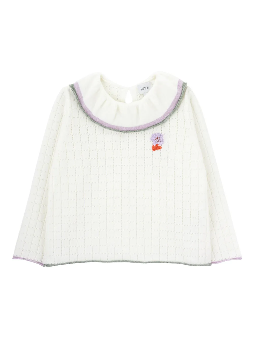 Knot Snowie Moon grid-knit sweater | White | Image 1