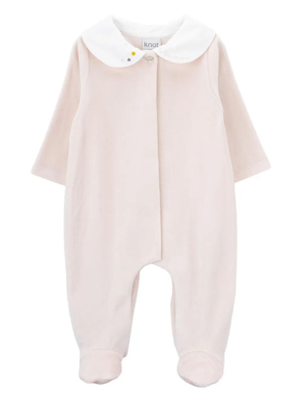 Knot Pink Space Embroidered Babygrow In Pink