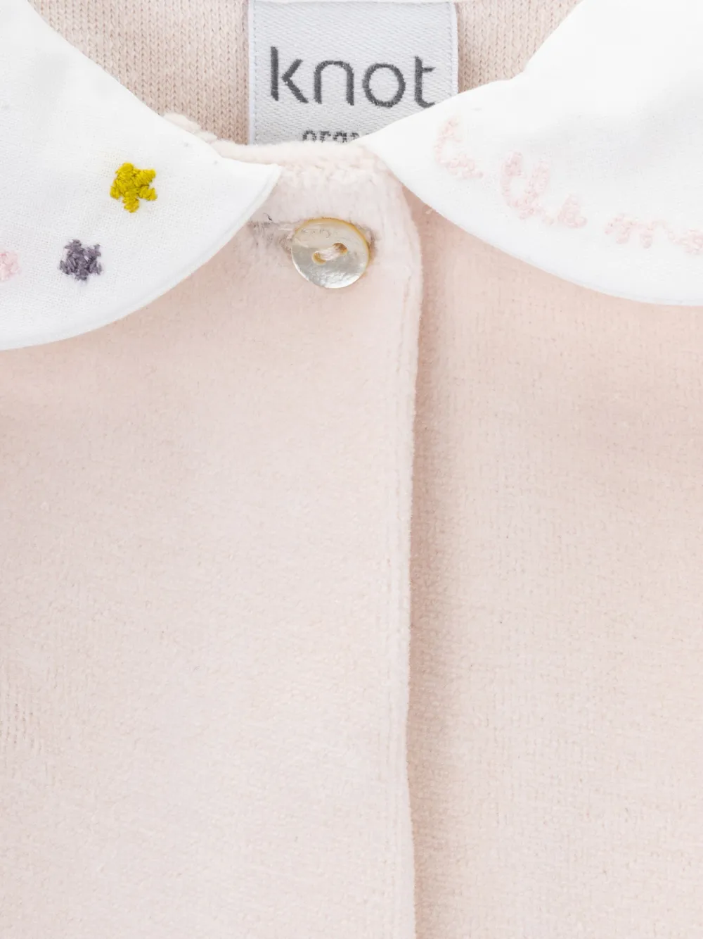 Knot Pink Space Embroidered Babygrow In Pink