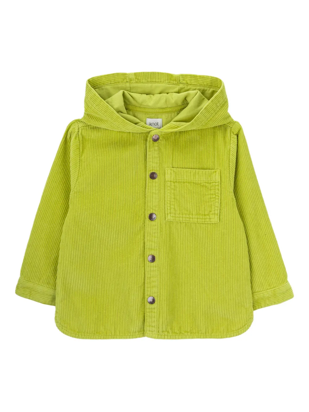 Knot Harrison ribfluwelen jack met capuchon Groen