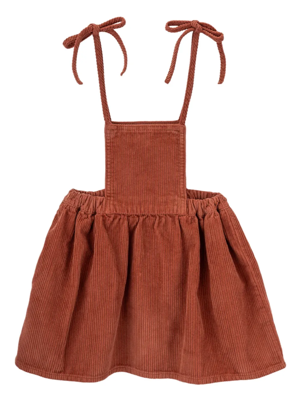 Knot Hatttie Tie-strap Corduroy Dress In Brown