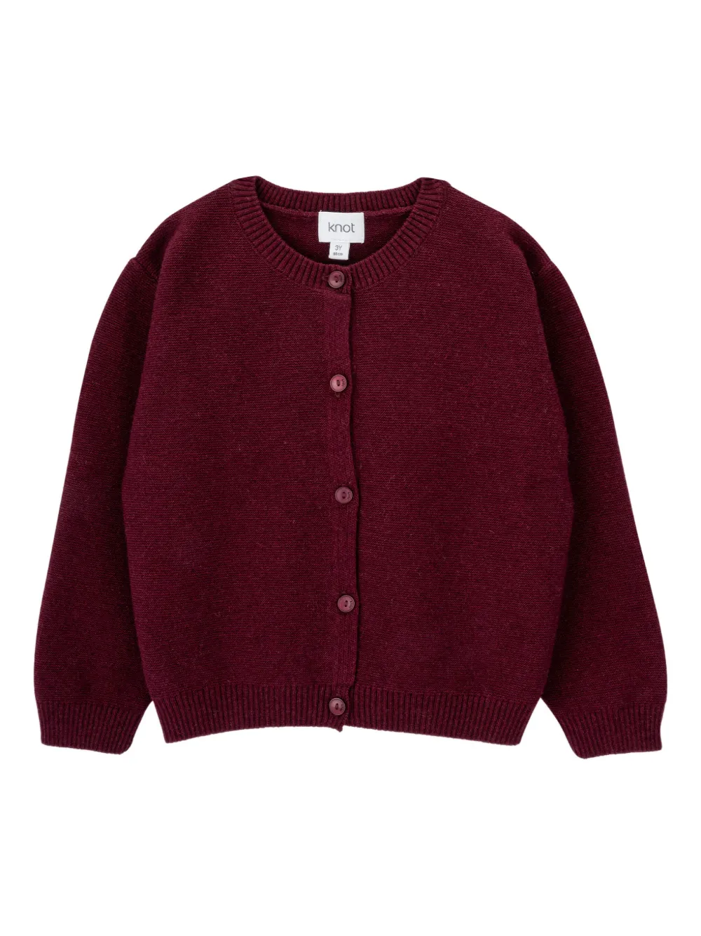 Knot Valentina Button-front Cardigan In Burgundy