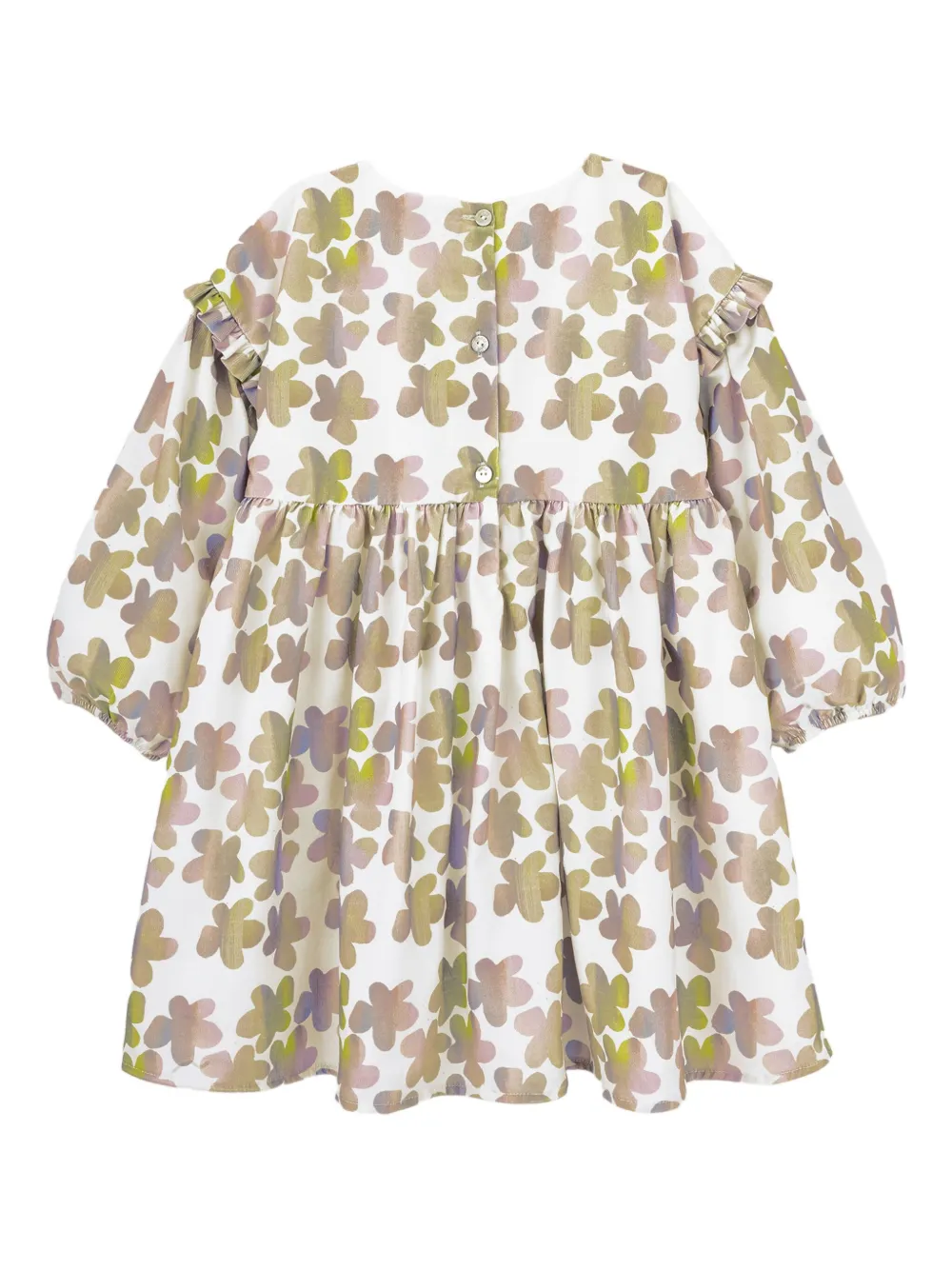 Knot Pearlie Floral-print Dress In White