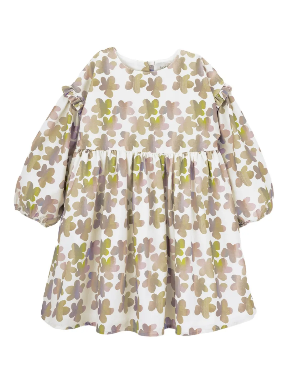 Knot Pearlie Floral-print Dress In White