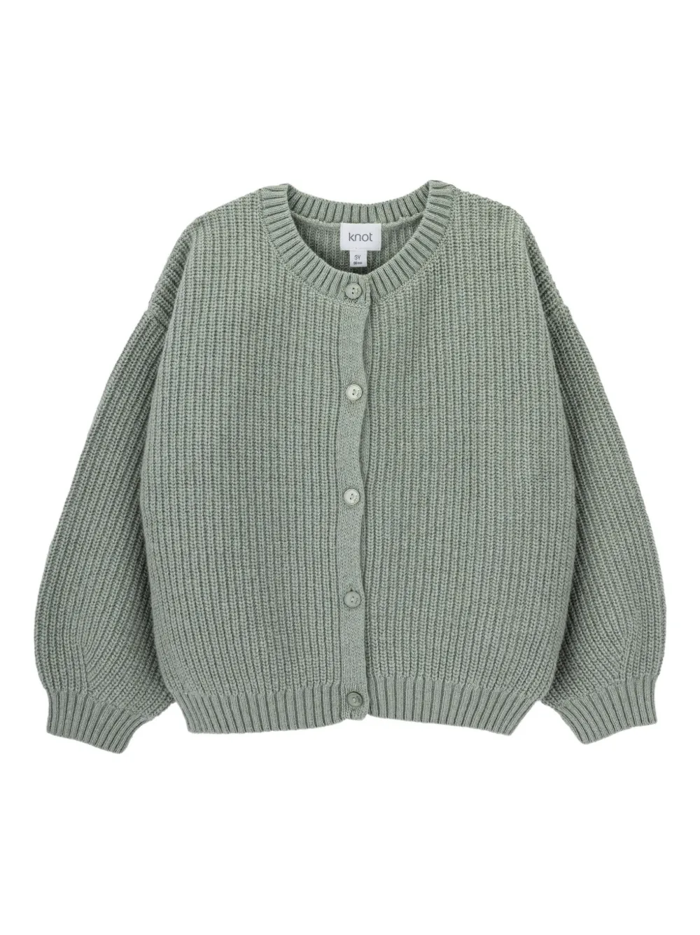 Knot Peggy ribbed button cardigan | Green | Image 1