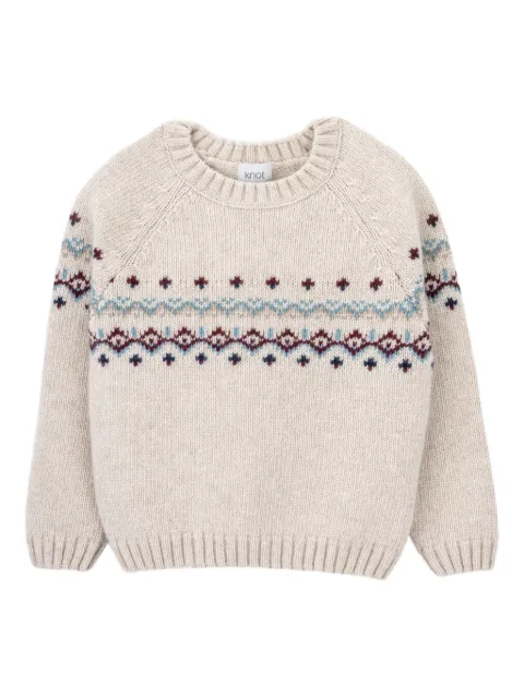 Knot ribbed crew-neck sweater