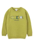 Knot Rocket Ship embroidered sweater - Green