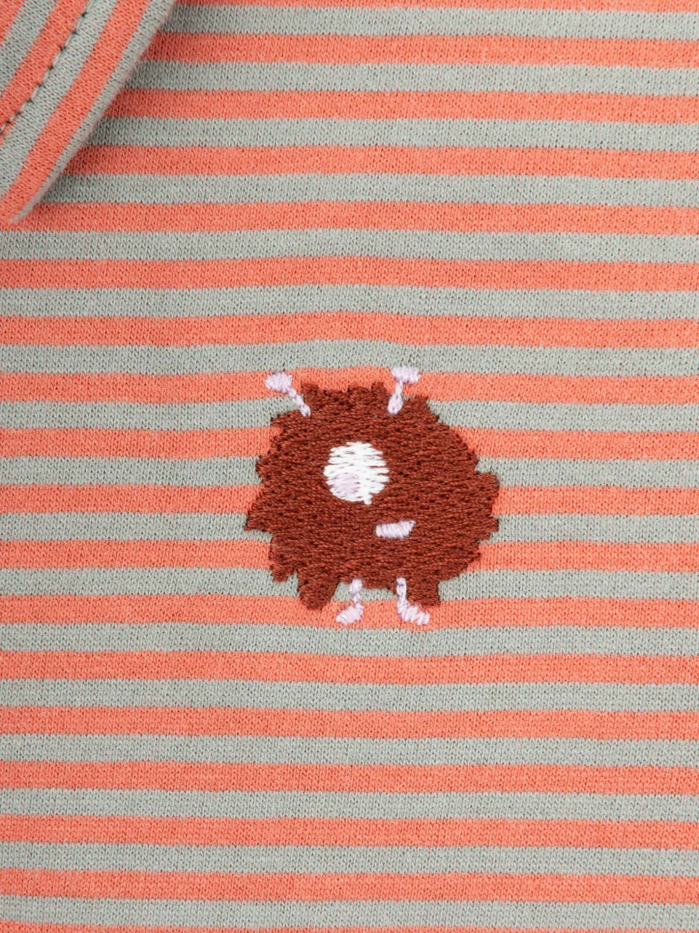 Knot Beastie Stripes poloshirt met borduurwerk Rood