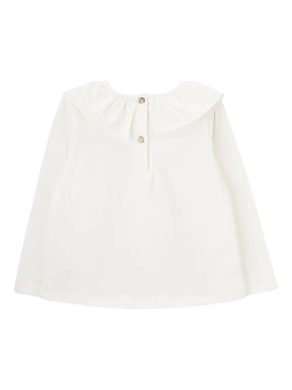 Knot Abby Ruffled Collar T-shirt In White