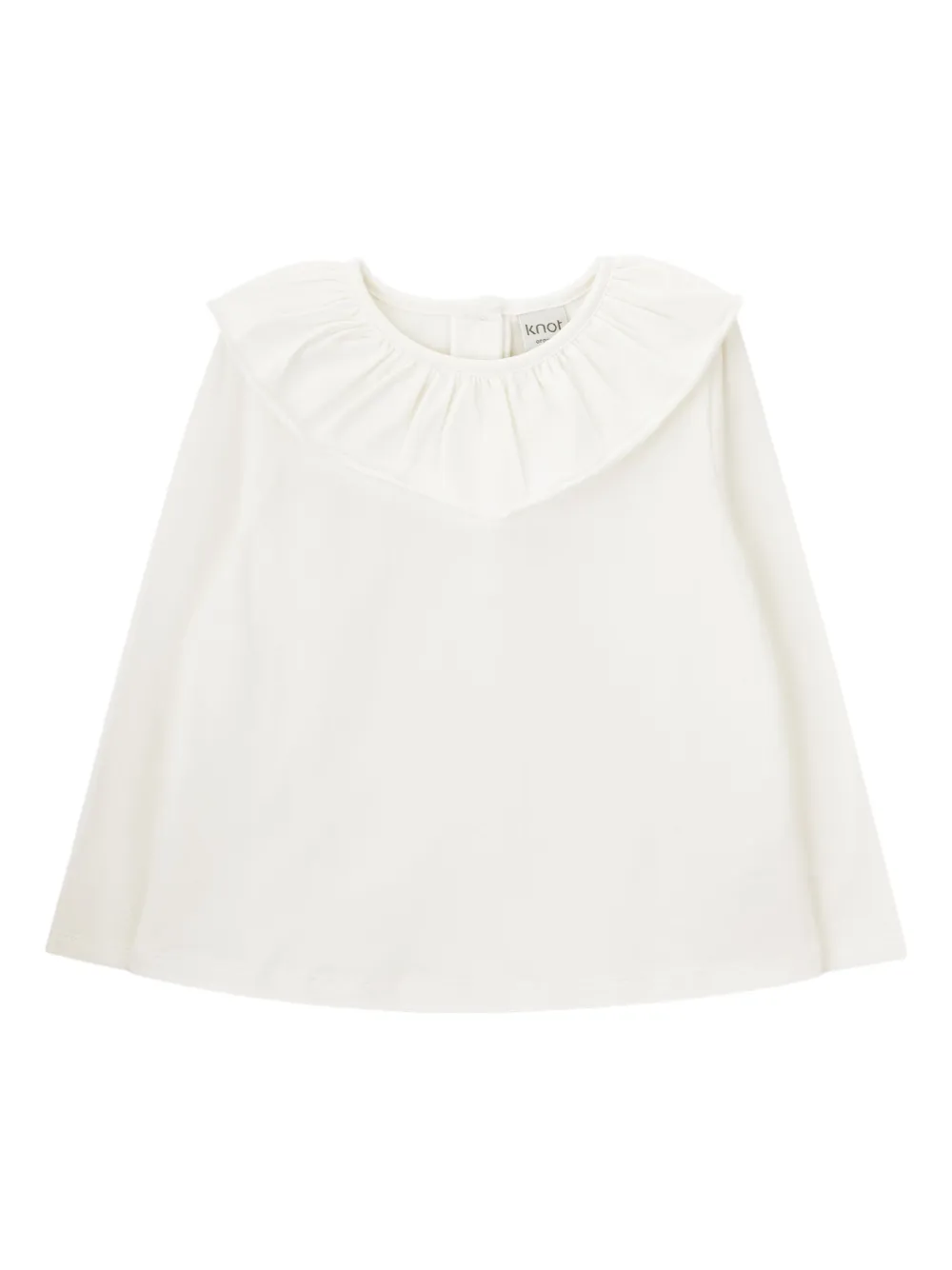 Knot Abby Ruffled Collar T-shirt In White