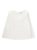 Knot Abby ruffled collar t-shirt - White