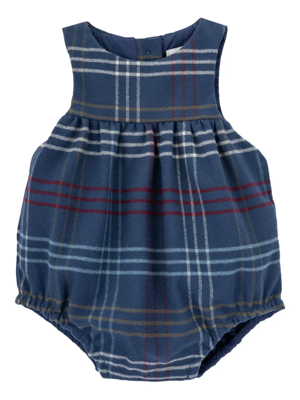 Knot Serena Checked Romper In Blue