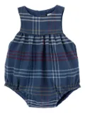 Knot Serena checked romper - Blue