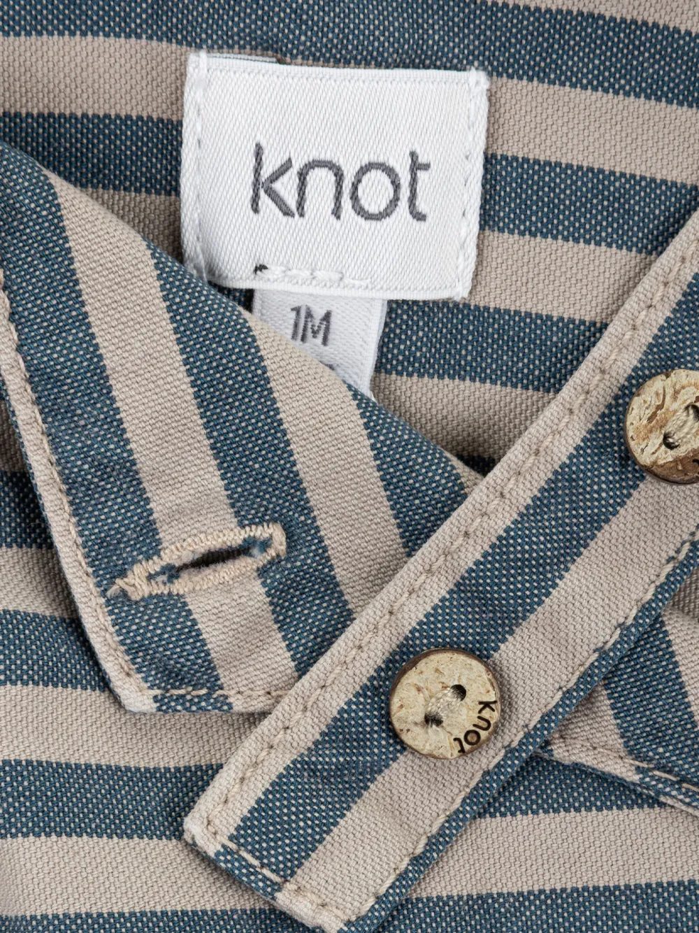 Knot Nico gestreepte overall Blauw