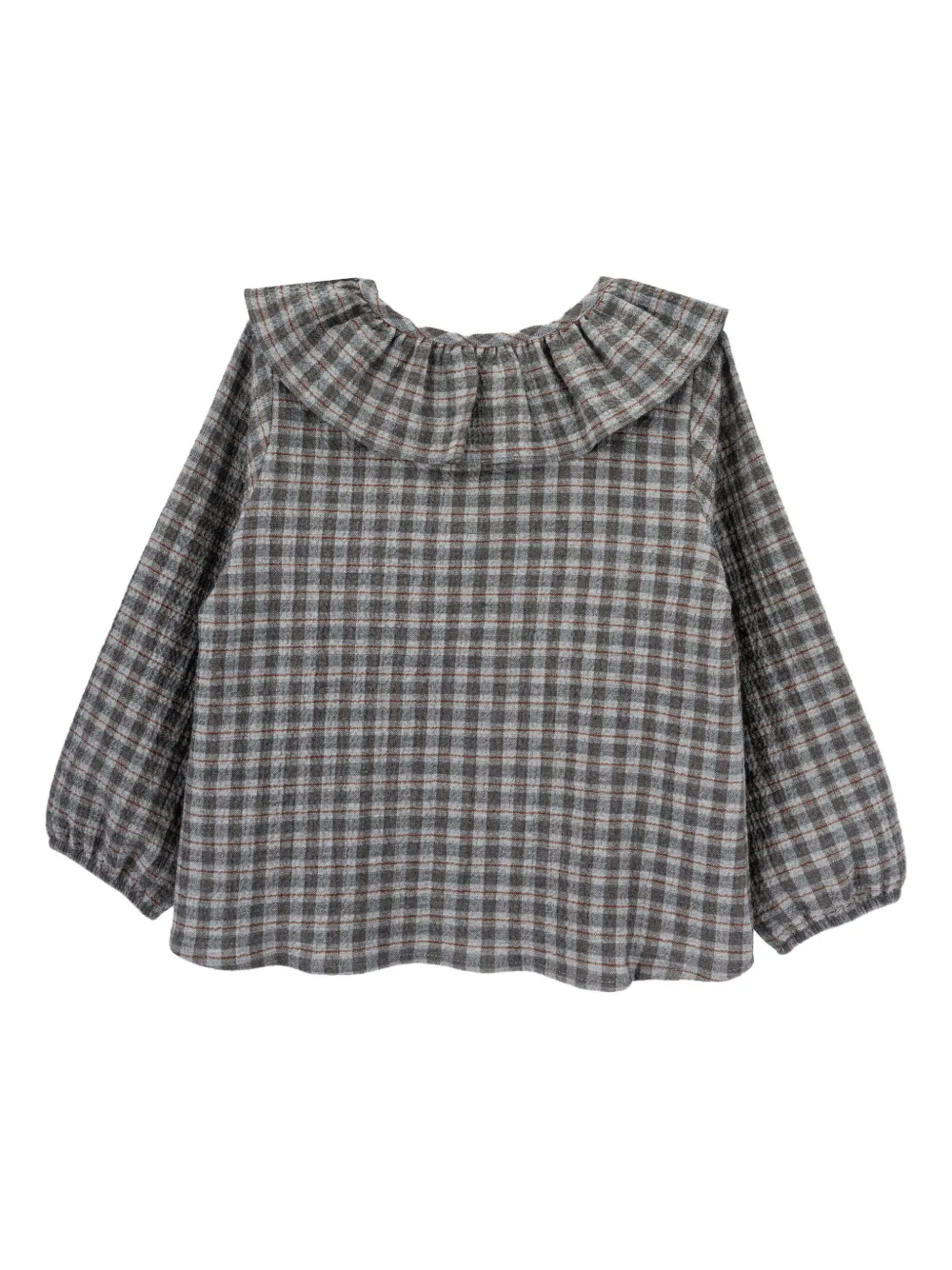 Knot Lucia checked ruffled blouse | Grey | Image 1