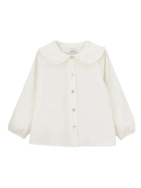 Knot camisa con volantes en el cuello