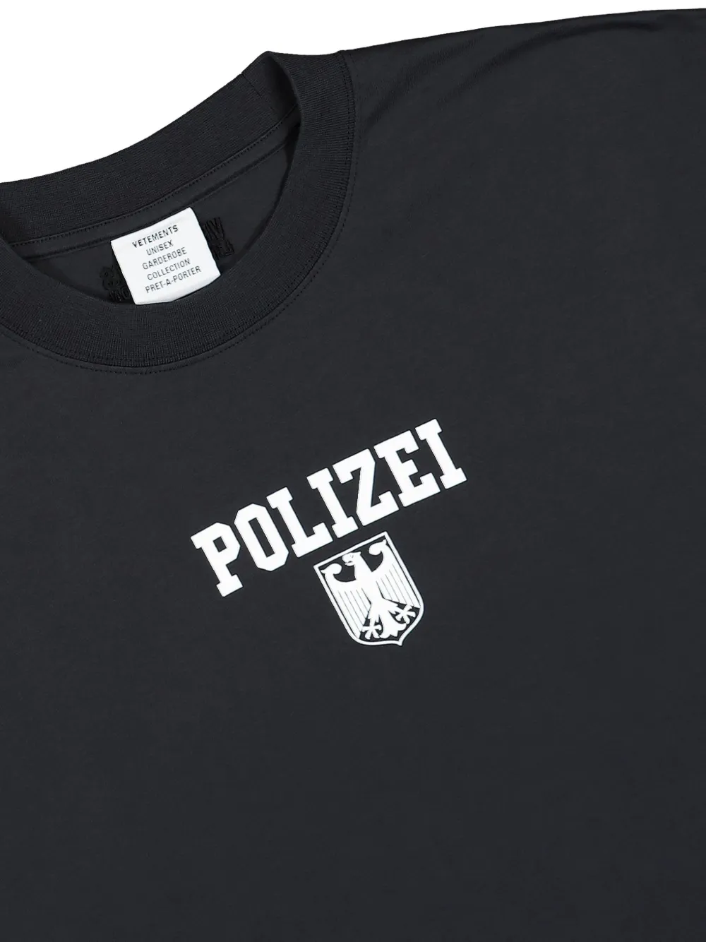 VETEMENTS Polizei Eagle-emblem T-shirt Zwart