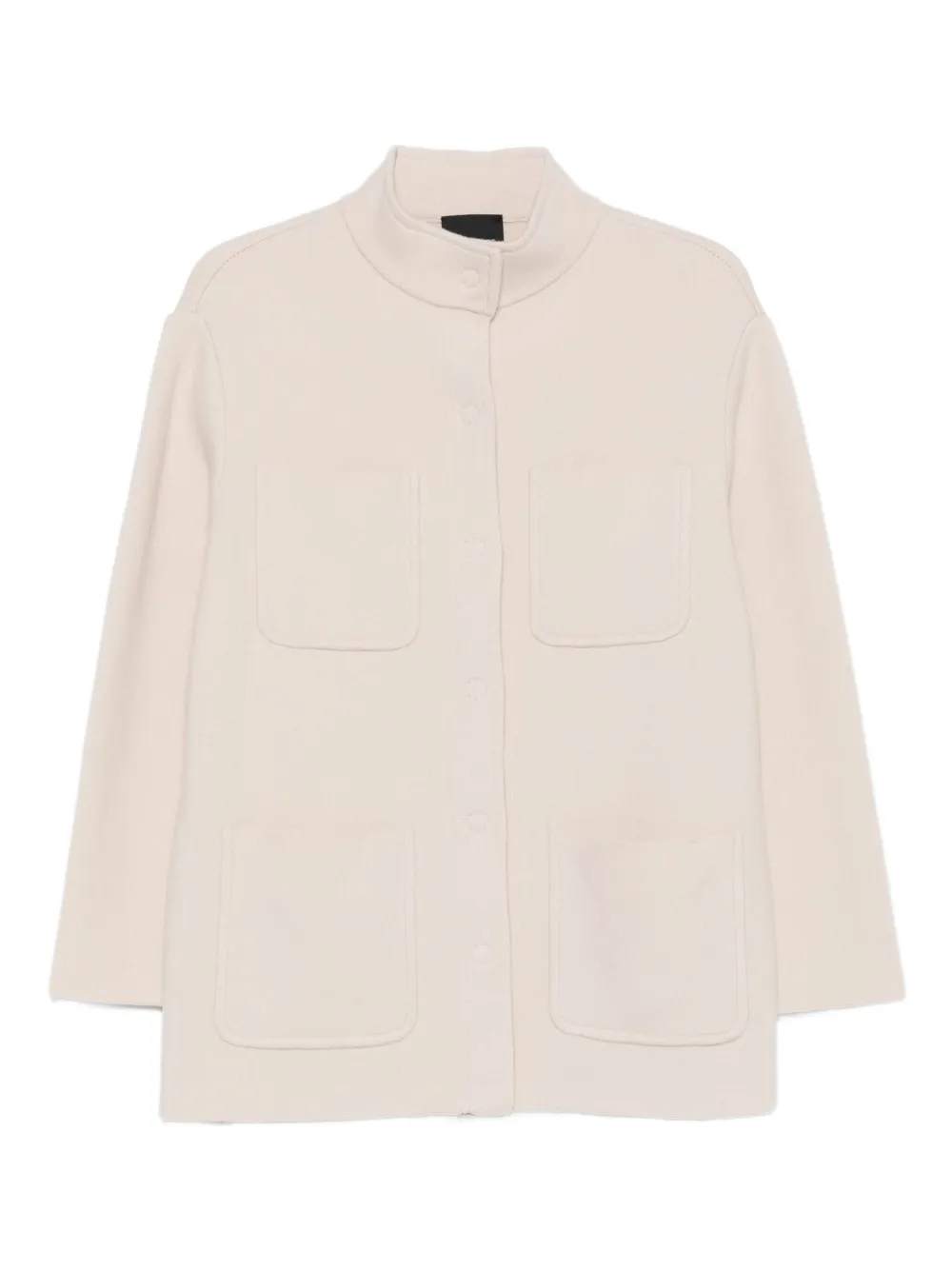 Anne Claire High-neck Patch-pocket Jacket In Multi