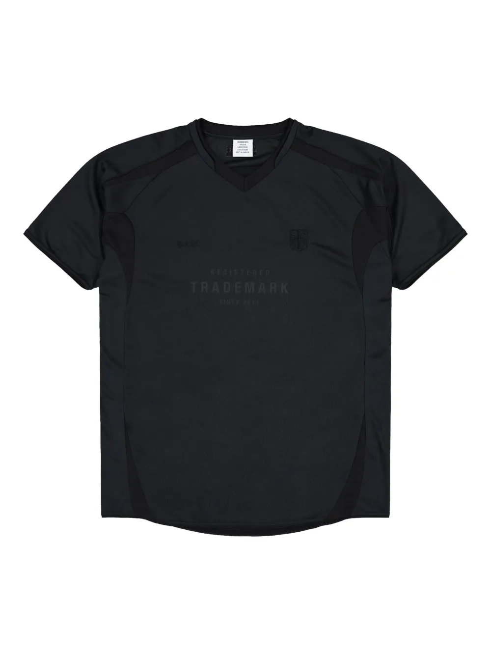 VETEMENTS Trademark Football jersey met vlakken en V-hals Zwart