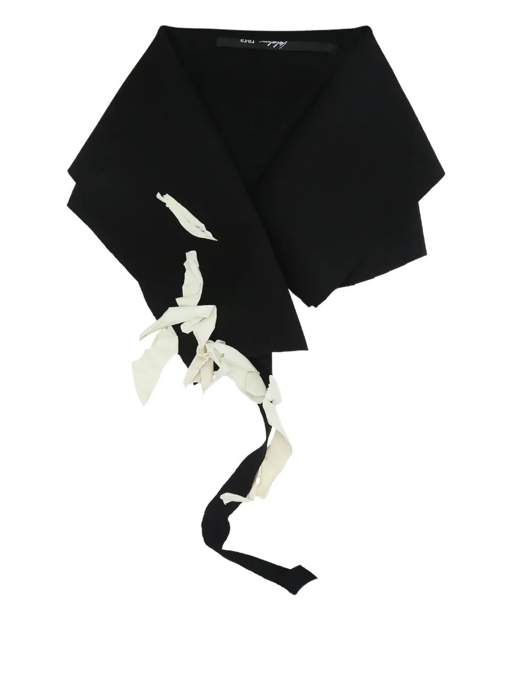 Maria Calderara Snap-button Closure Contrasting-balloon Fragments Scarf In Black