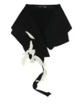 Maria Calderara snap-button closure contrasting-balloon fragments scarf - Black