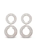Self-Portrait double-circle embellished earrings - Silver